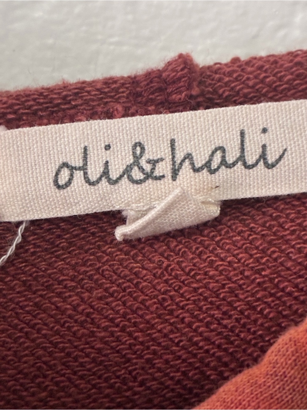 Oli & Hali Rust Hooded Snap-Placket Pullover oversized size Small - Picture 8 of 12